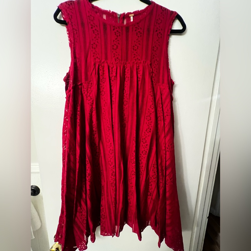 Free People Elegant Red Sleeveless Dress